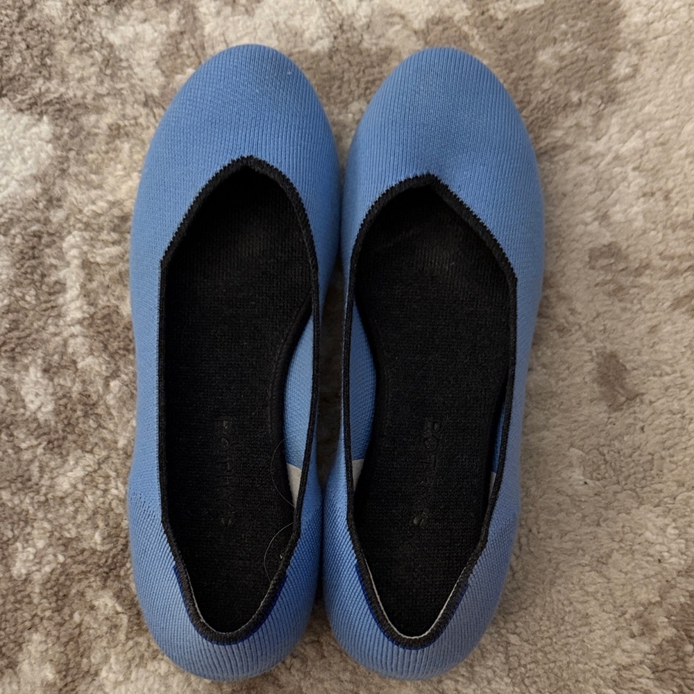 Rothy's Blue Knit Ballet Flats